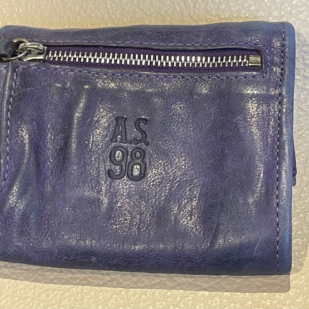 A.S.98 Women's Purple Leather wallet small
